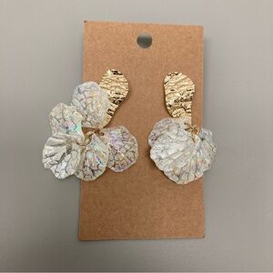 Elegant Gold and Silver Floral Earrings